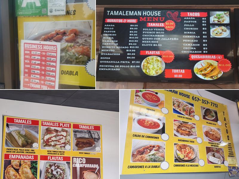 Tamaleman House Menu