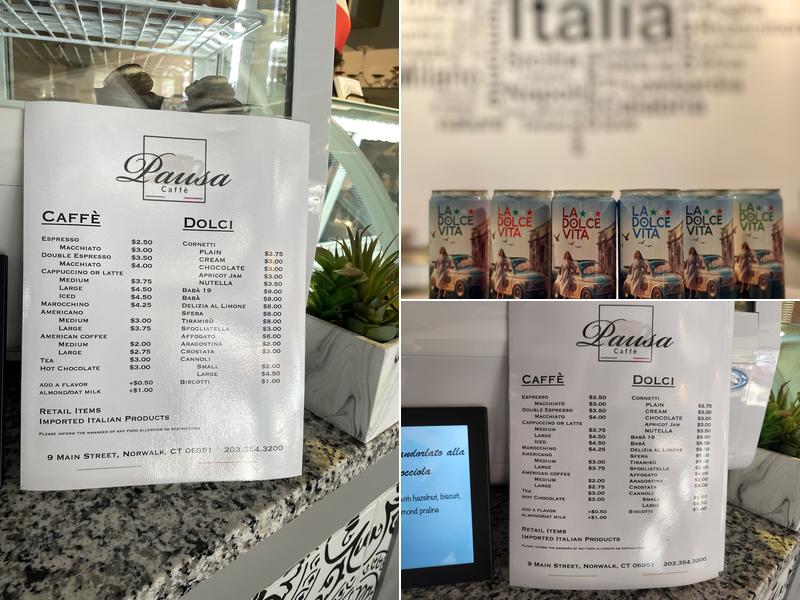 Pausa Caffè Menu
