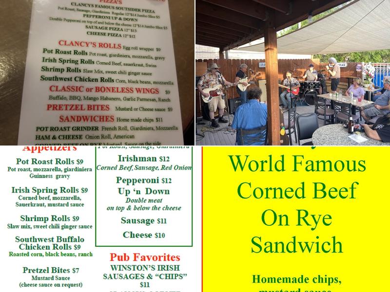 Clancys 95th Irish Tavern Menu