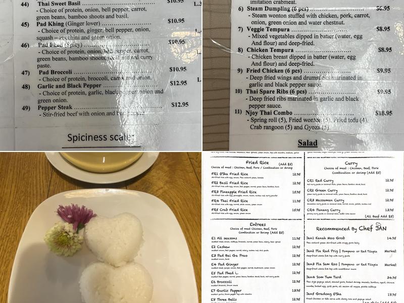 O’ Sha Thai Bar & Restaurant Menu