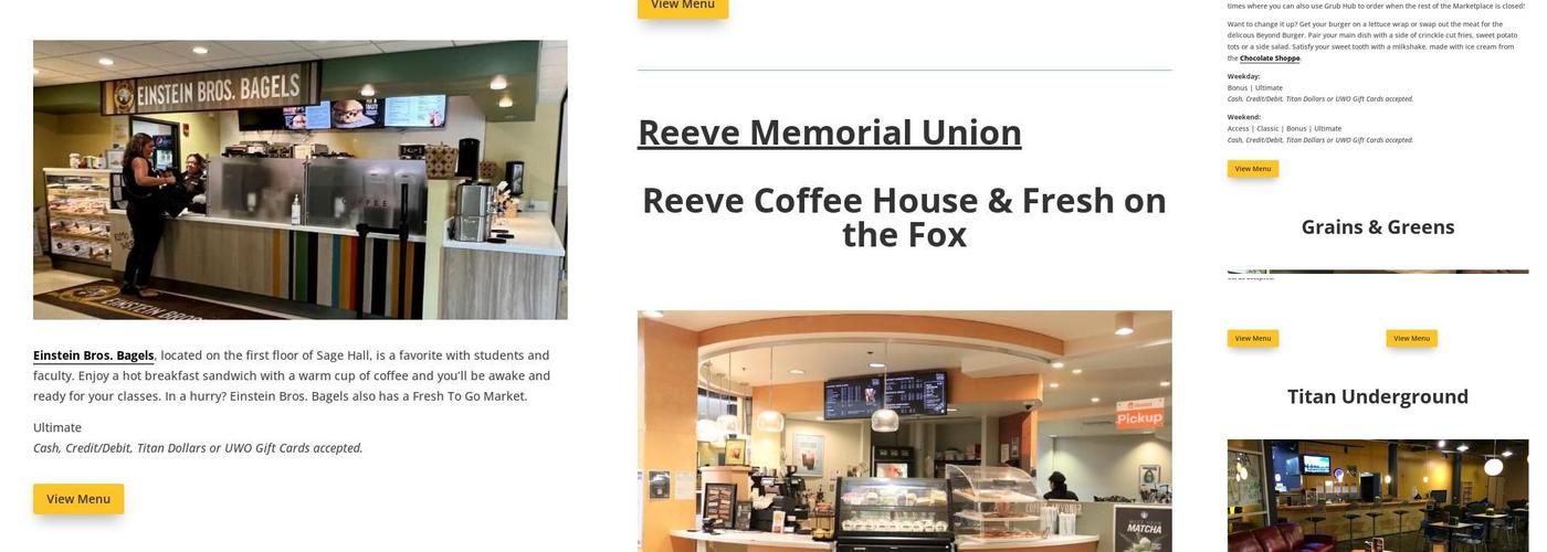 Blackhawk Commons Menu