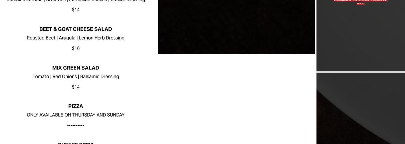 Woods Tavern Bar And Grill Menu