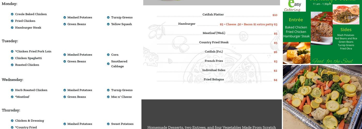 Little Easy Catering Menu