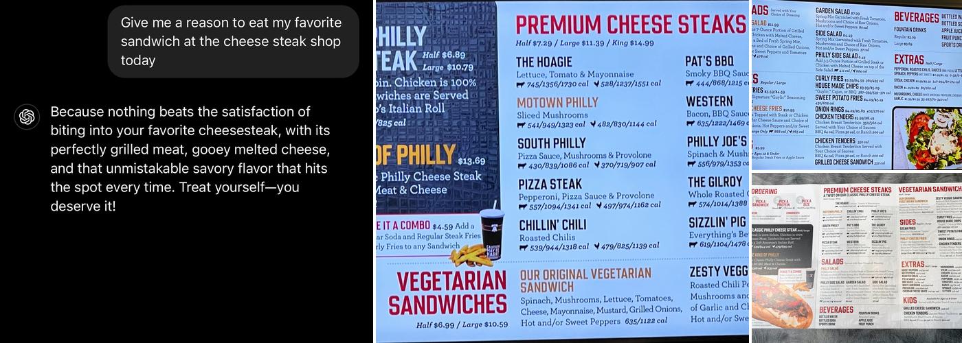 The Cheese Steak Shop Menu