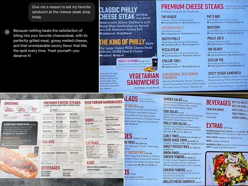 The Cheese Steak Shop Menu