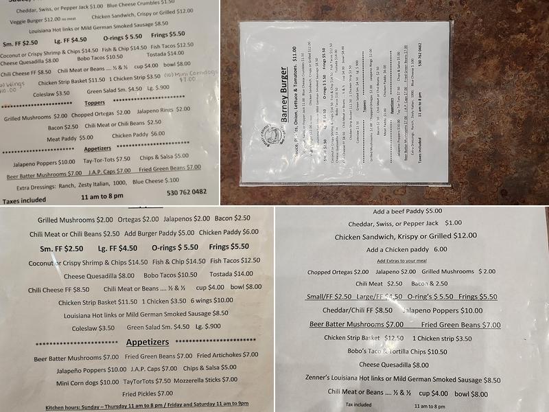 Barney O'Rourke's Menu