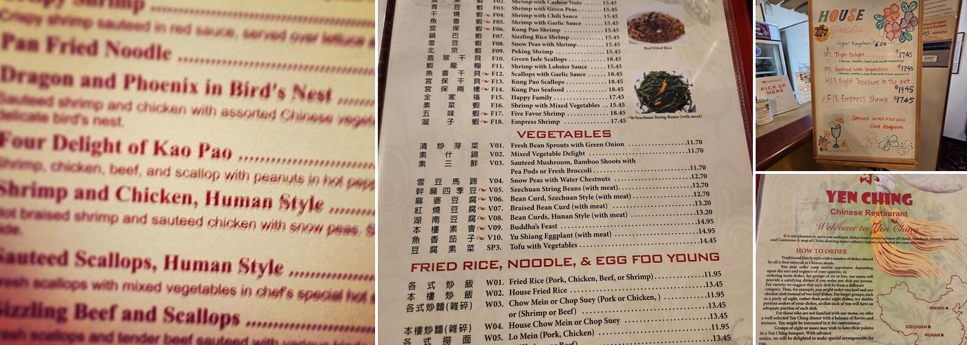 Yen Ching Menu
