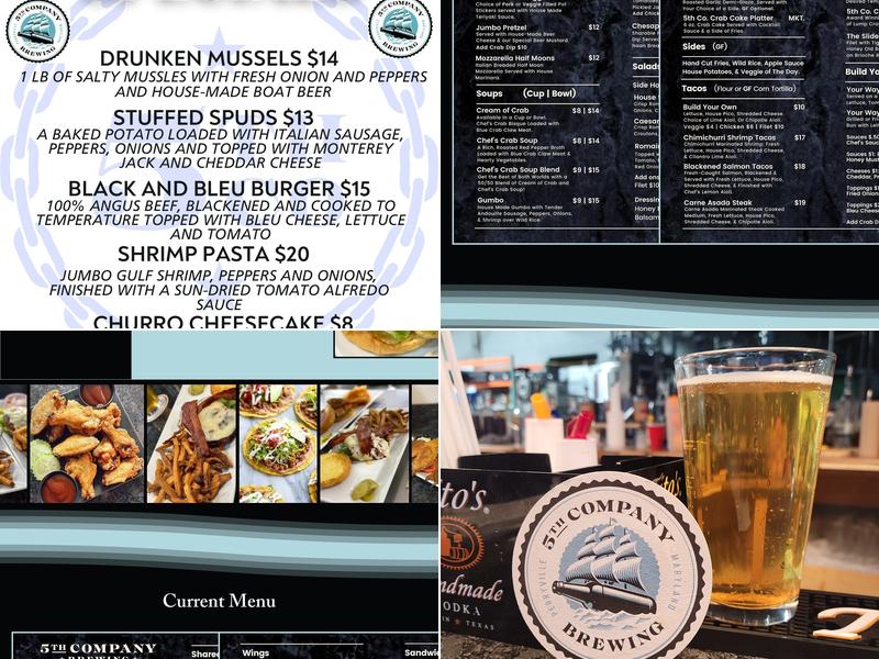 5th Company Brewing Menu