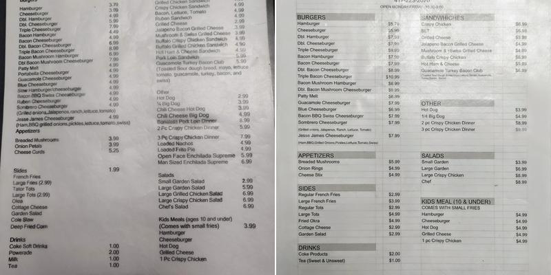 Burger Time Menu