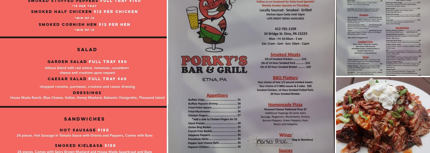 Porkys Bar And Grill Menu