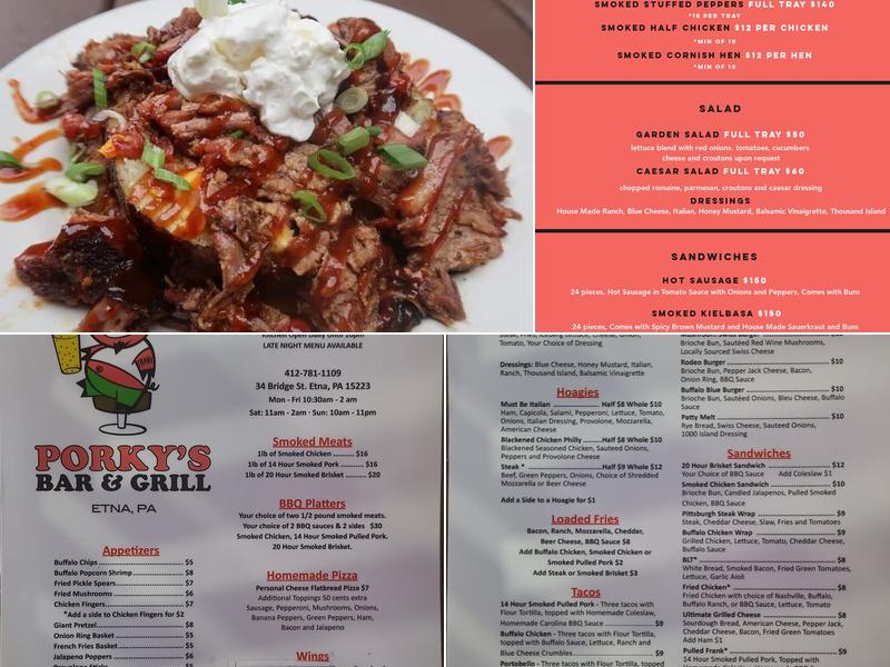 Porkys Bar And Grill Menu