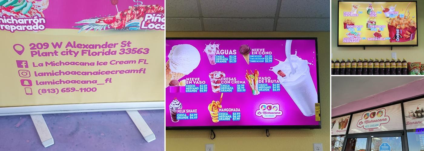 La Michoacana Ice Cream Menu