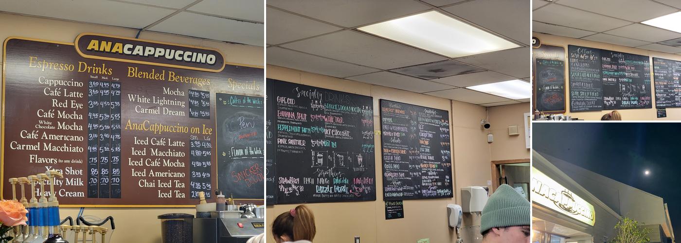 Anacappuccino Menu