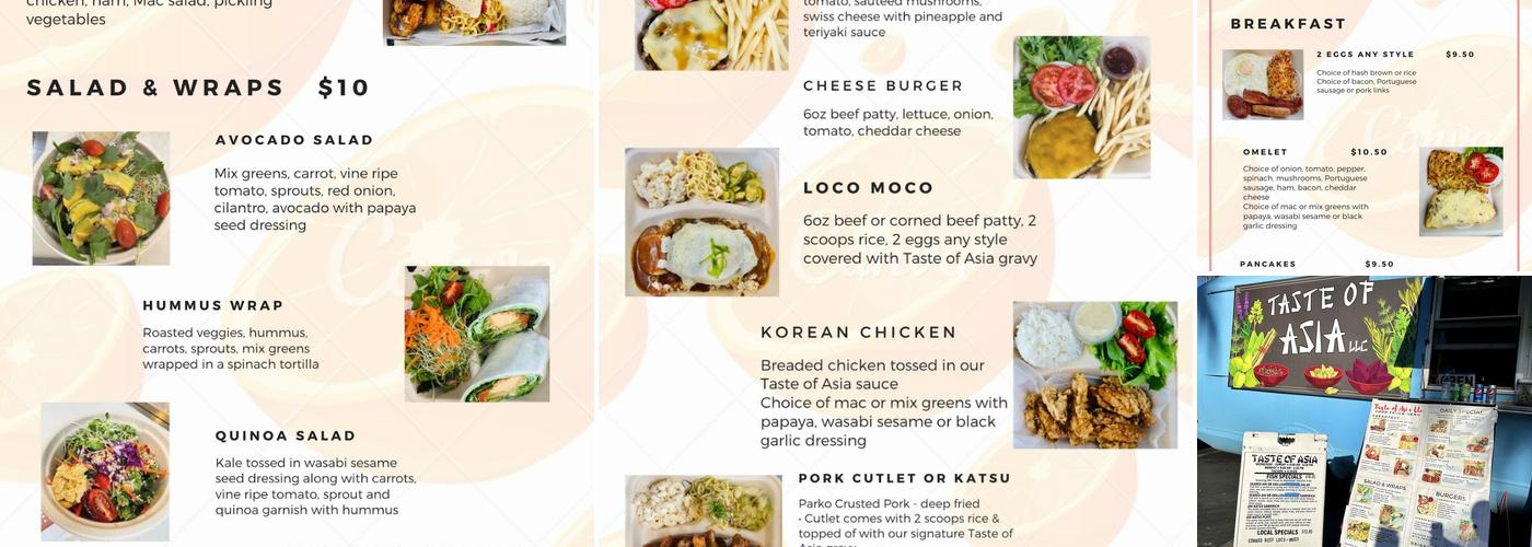 Taste of asia LLC Menu