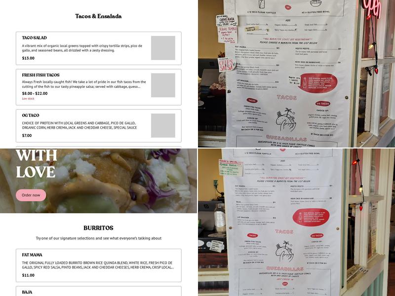 Red Hot Mama's Fresh Mex Menu