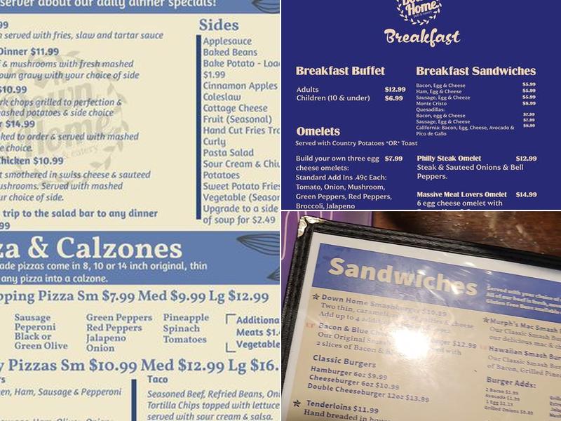 Down Home Pub and Eatery Menu