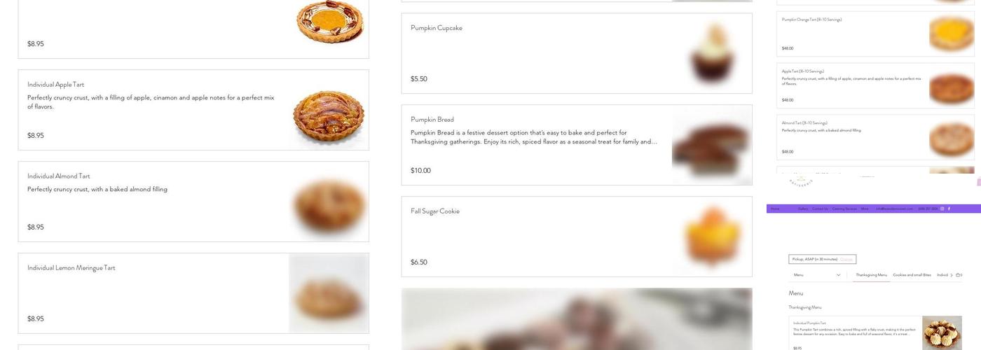 Lavender 'n Cream Menu