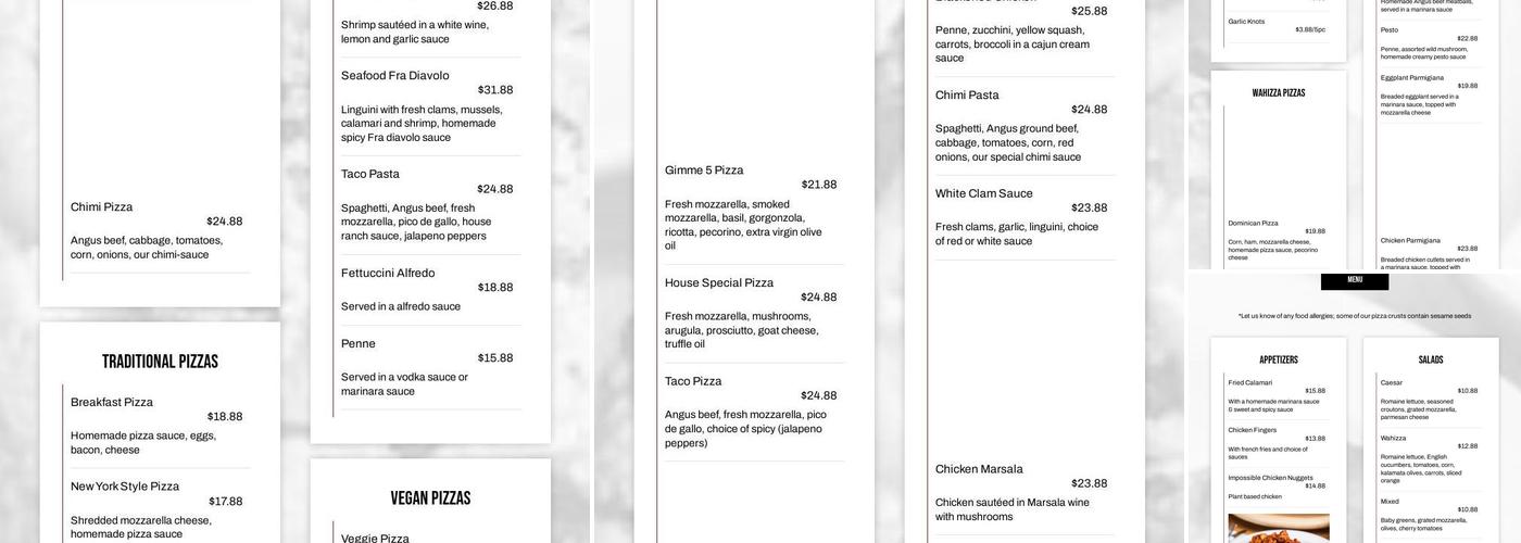 Wahizza Ridgefield Park Menu