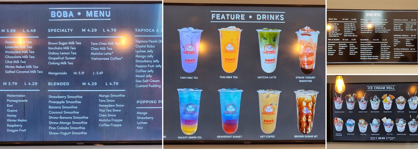 Drip N Roll Menu