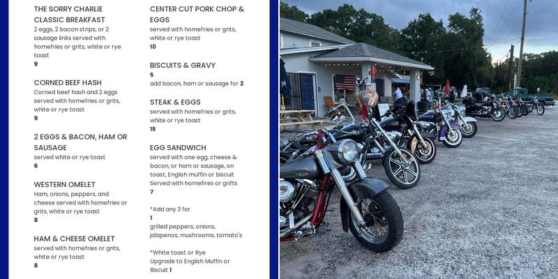 Sorry Charlie's Corner Menu