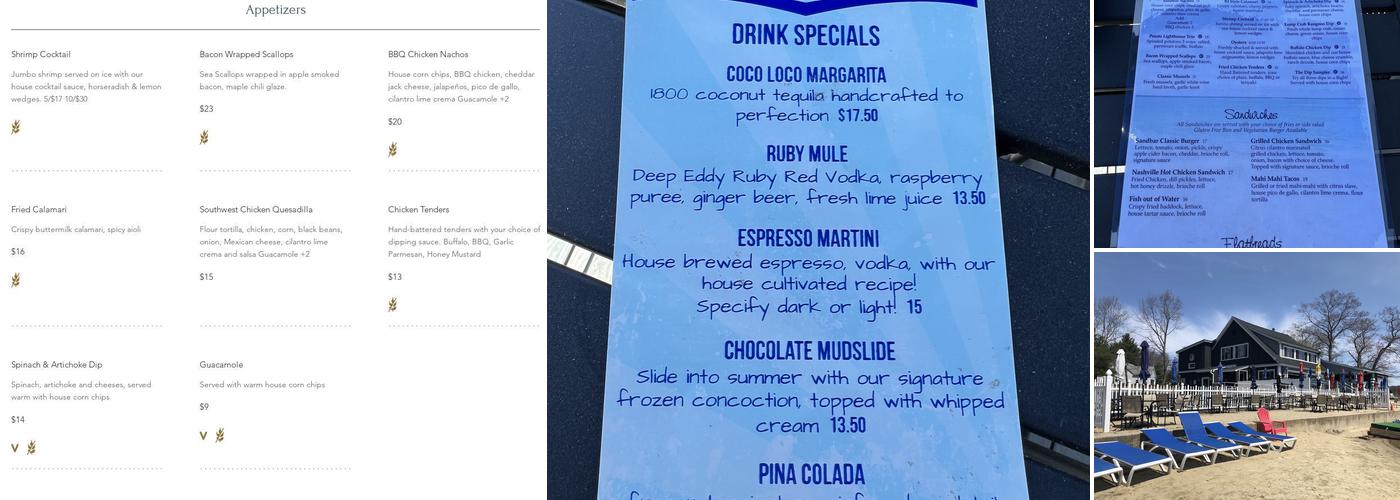 Sandbar Beach Club and Grill Menu
