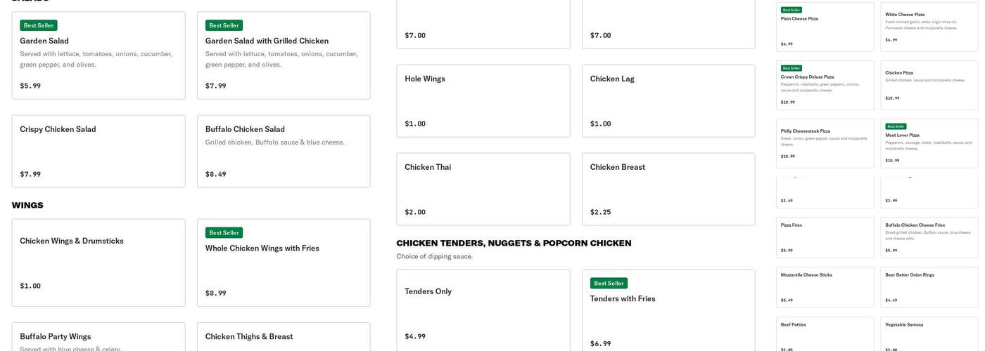 Crown Crispy Chicken & Pizza Menu
