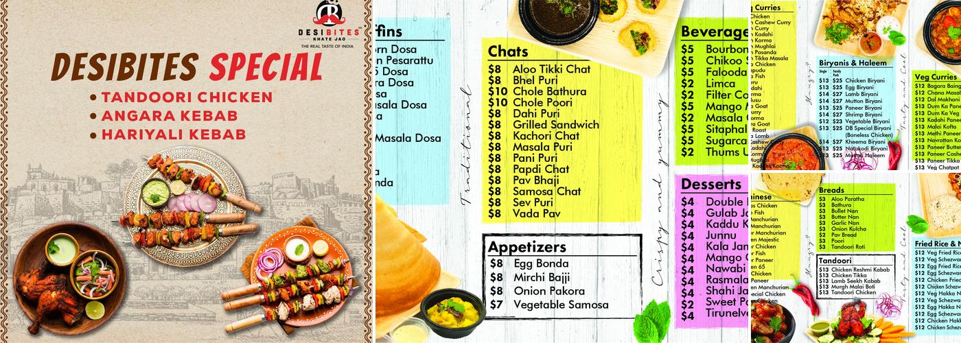 Desi Bites Menu