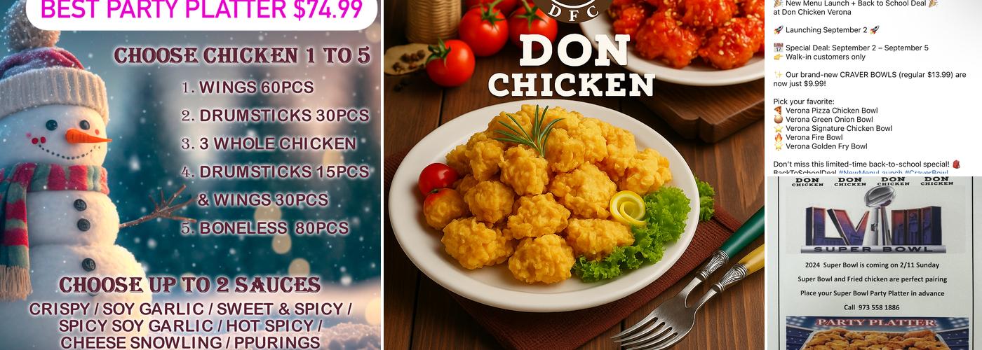 Don Chicken Verona Menu