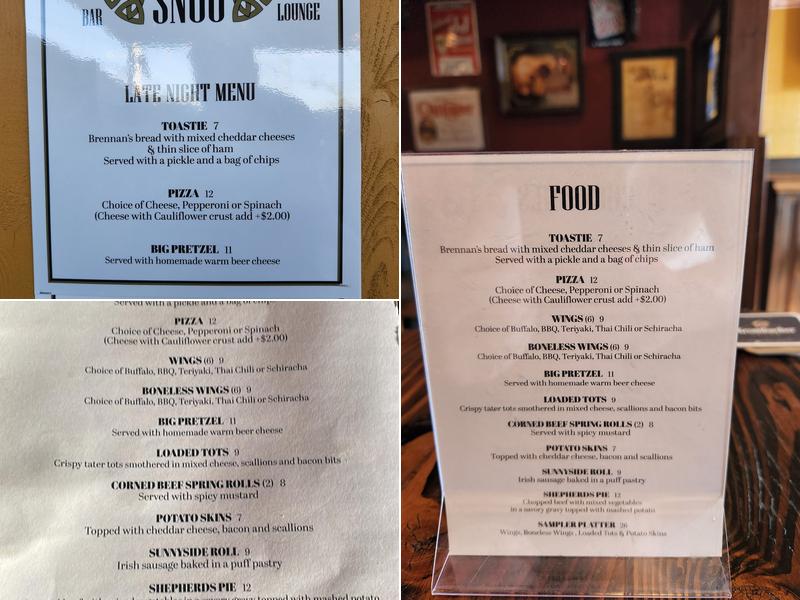 The Snug Menu