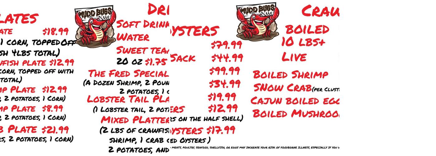 Mudd Bugs LLC Menu
