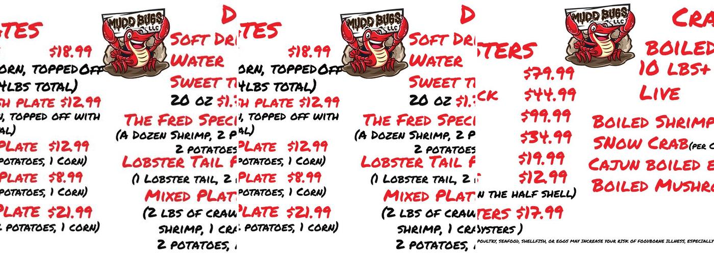 Mudd Bugs LLC Menu