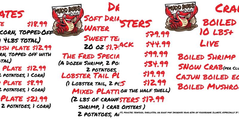 Mudd Bugs LLC Menu