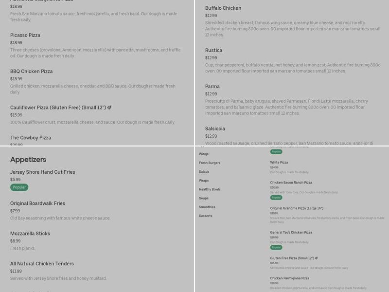 Crust N Fire Menu