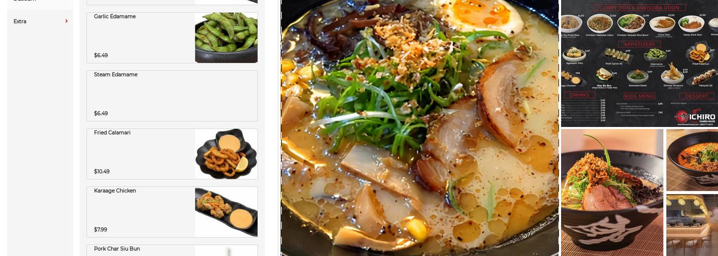 Ichiro Ramen House Menu