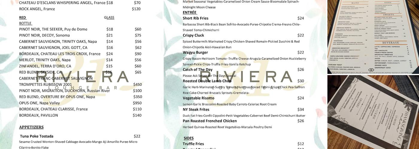 Estérel Menu