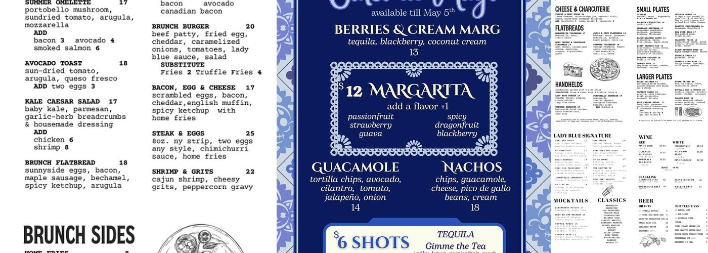 Lady Blue Menu