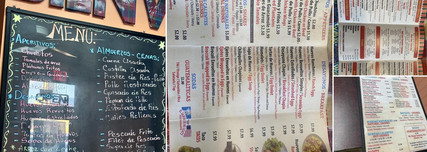 El Sabor de mi Guate Menu