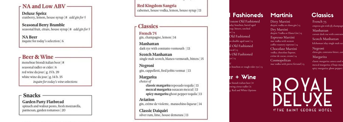Royal Deluxe Menu