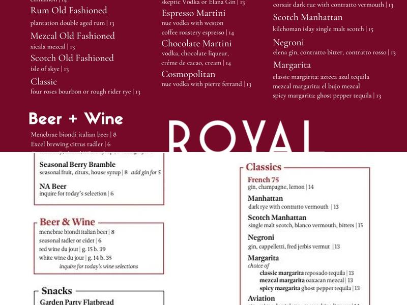 Royal Deluxe Menu