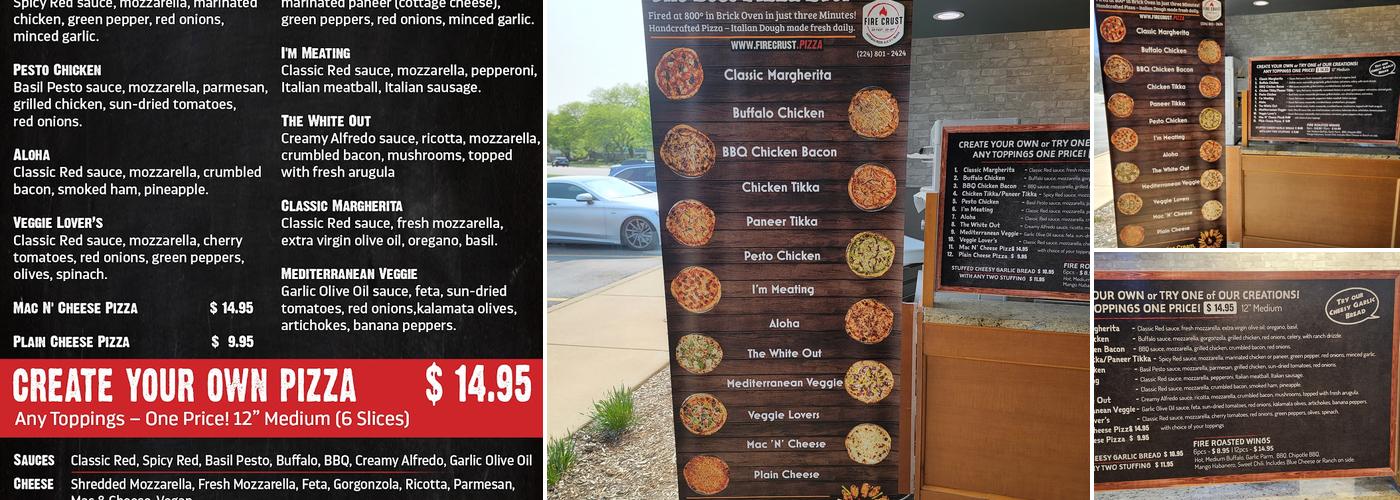 Fire Crust Pizza Menu