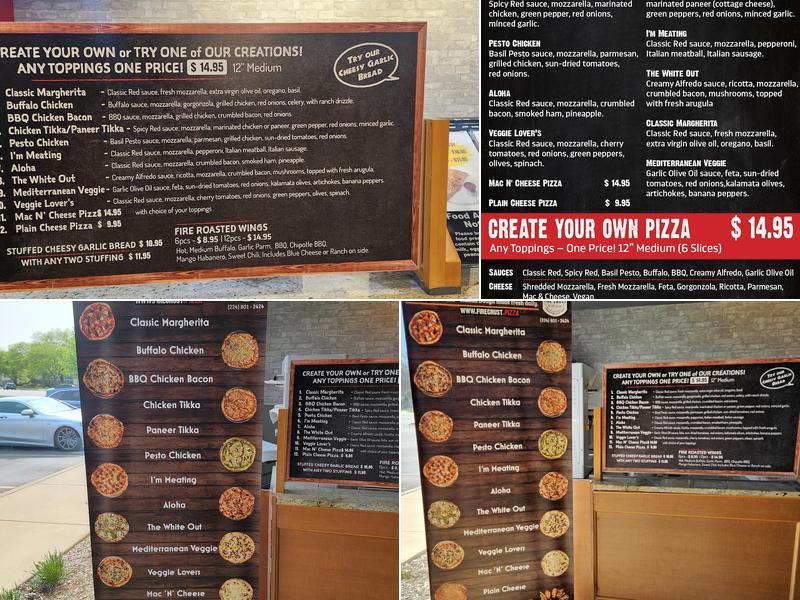 Fire Crust Pizza Menu