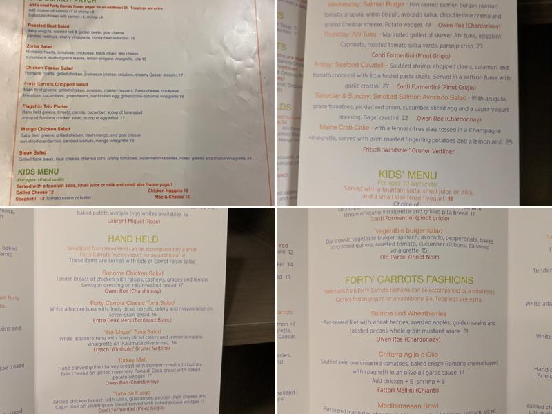 Forty Carrots Menu