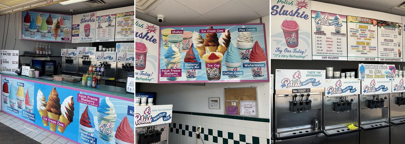 Polish Water Ice & Ice Cream Menu