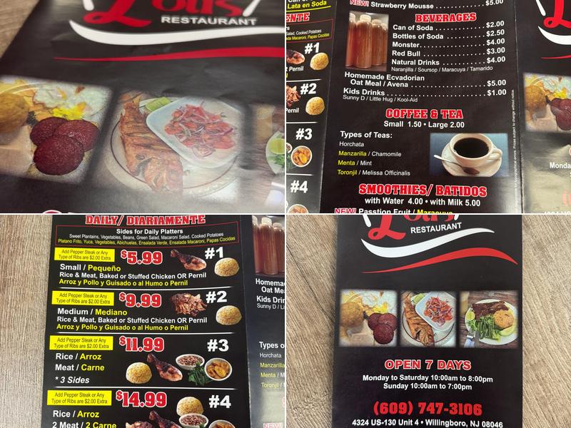 Lolis Restaurant Menu