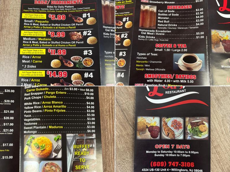 Lolis Restaurant Menu