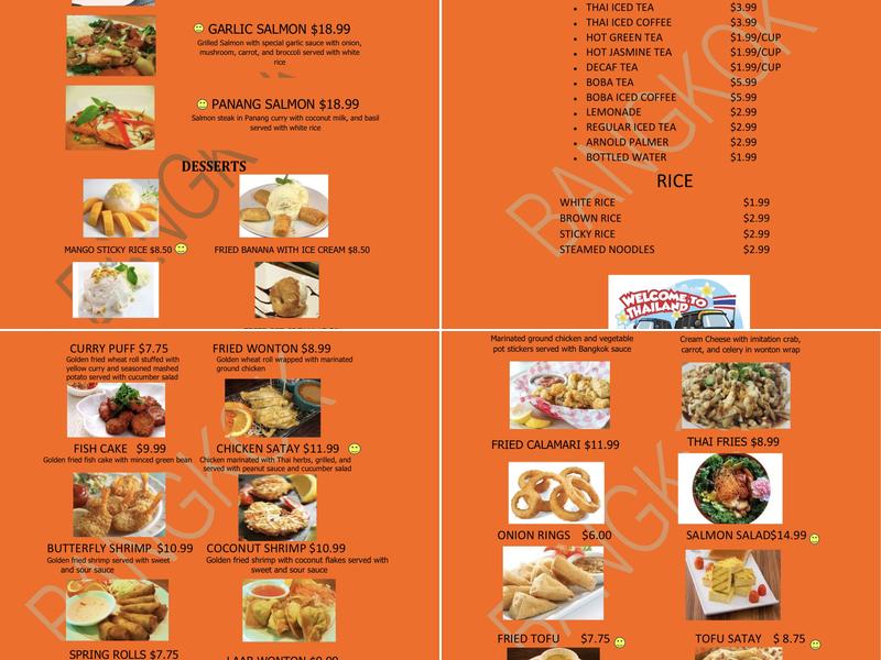 Bangkok Pho And Thai Food Express Menu