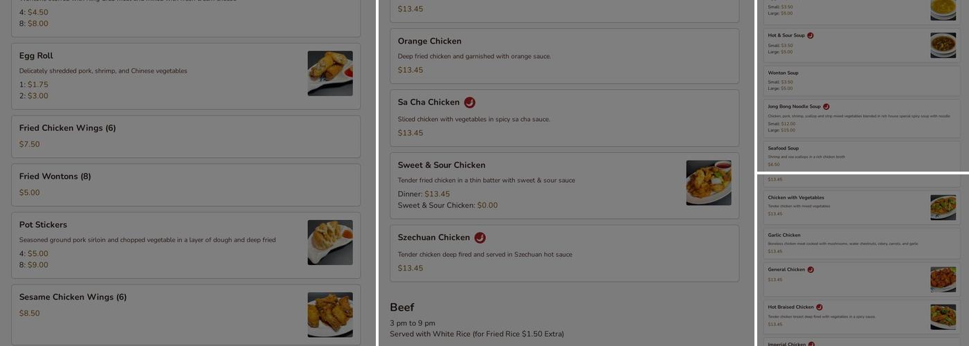 Oriental Kitchen Menu