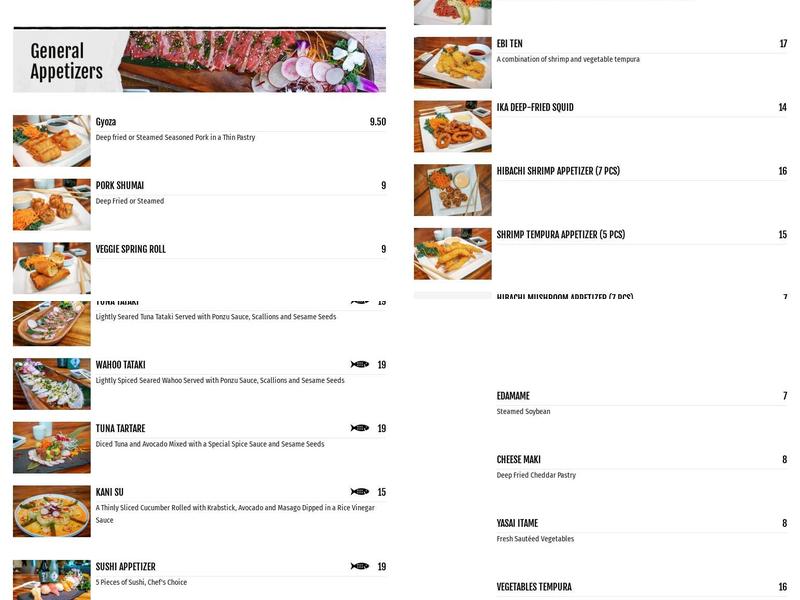 Sushi Sake Winter Park Menu