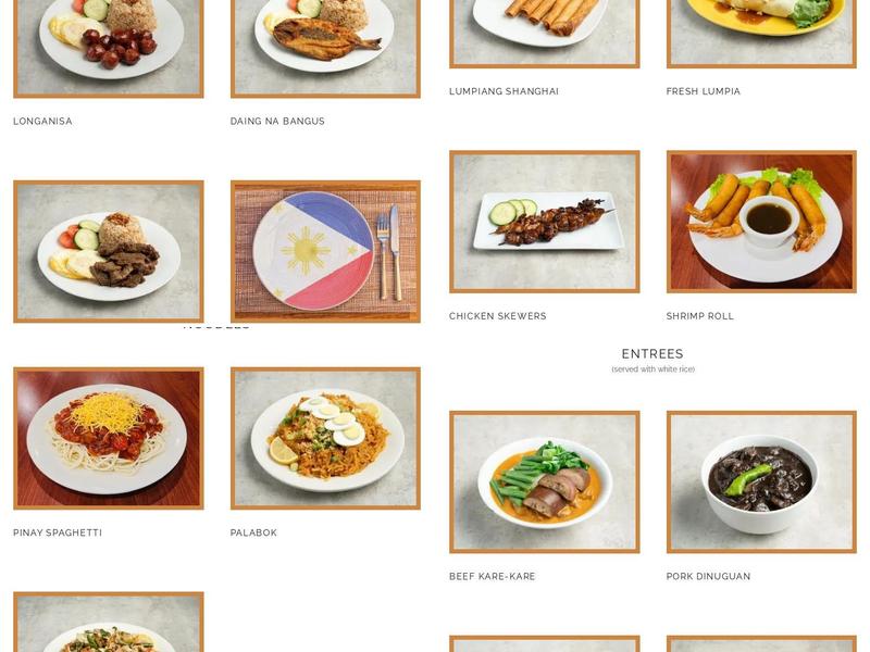 Pinay Kitchen Menu
