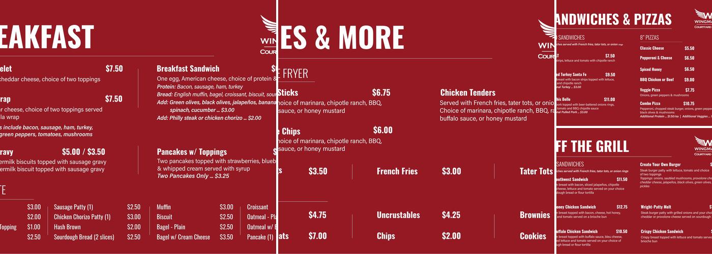 Pitsenbarger Dining Facility Menu